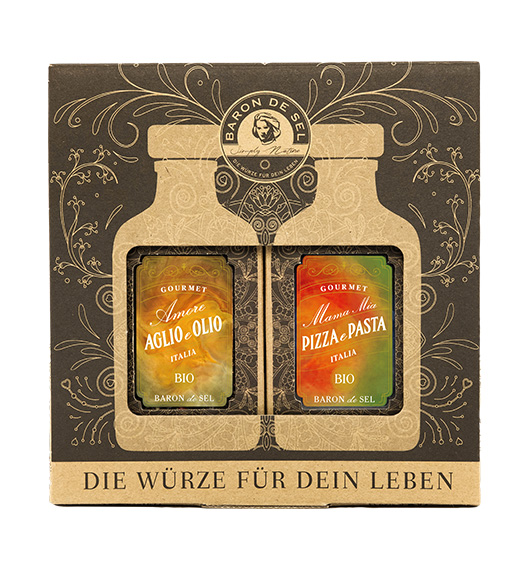 Bio 2er Set Gewürzfläschchen - Pizza Pasta und Aglio e Olio